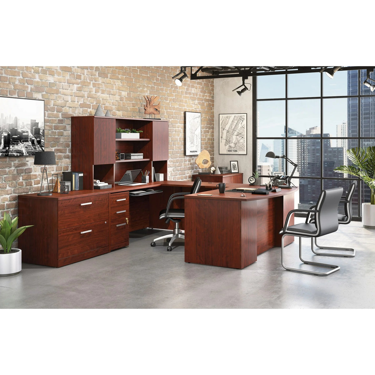 Classic Cherry Desk and File Cabinet W375571