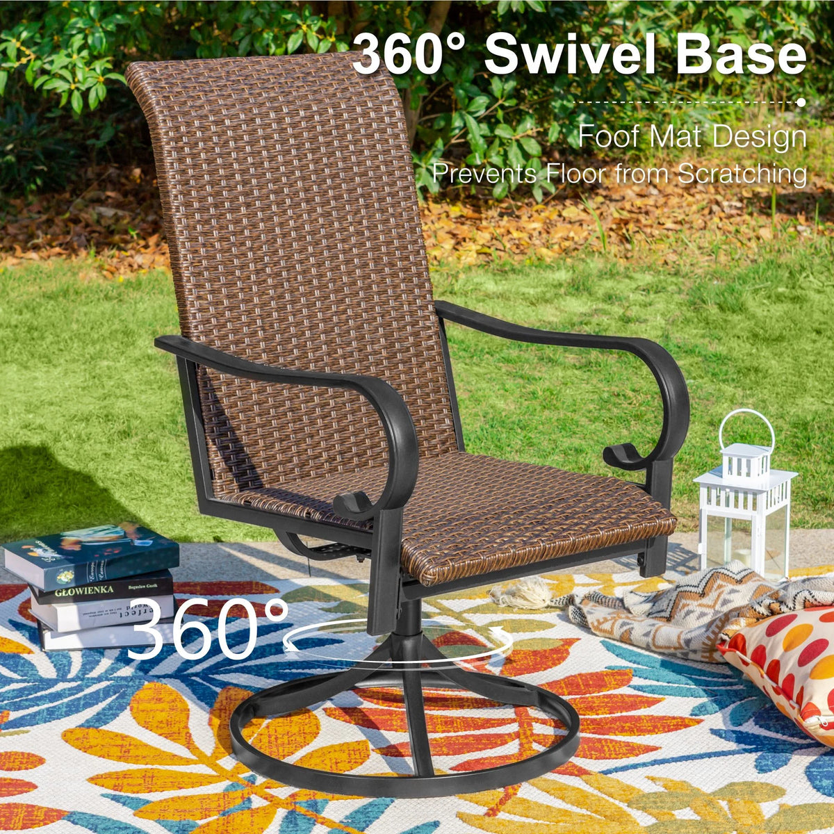 7 Piece Outdoor Patio Dining Set Rattan Chairs and Table J410