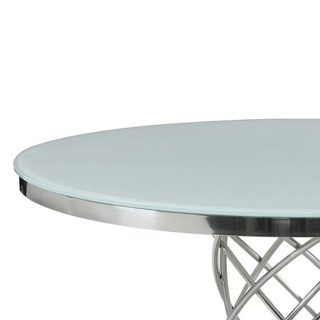 51 in. Round Glass Top Dining Table Q6291