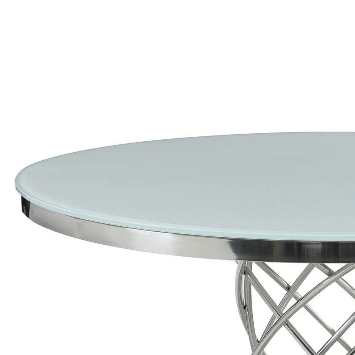 51 in. Round Glass Top Dining Table Q6291