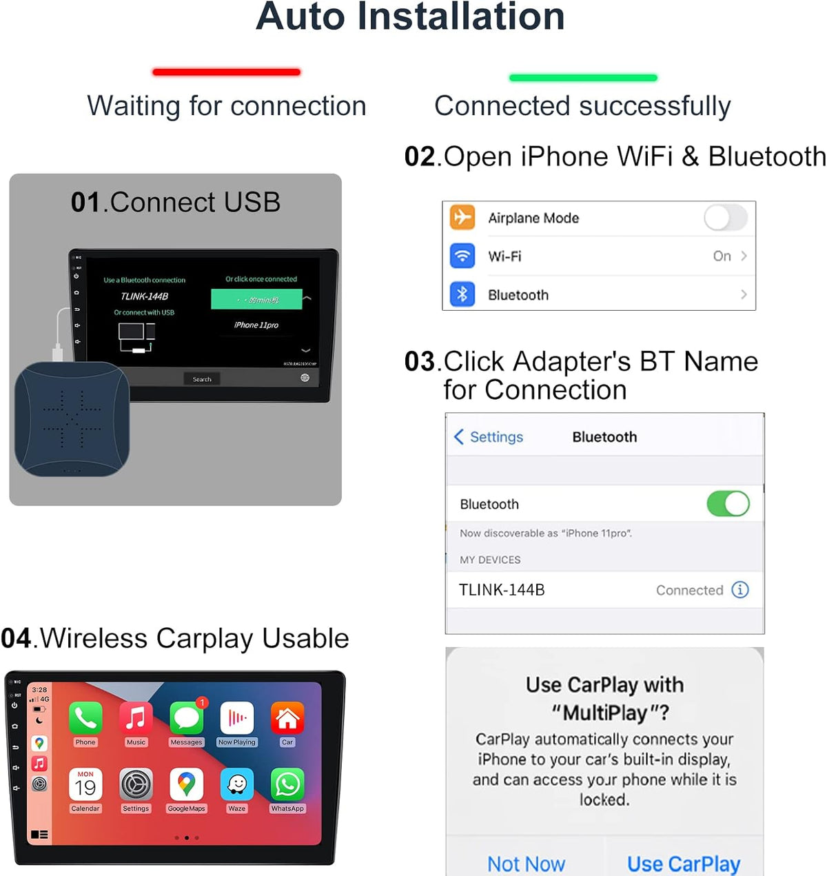 Wireless CarPlay Adapter Pack of 2 V642867