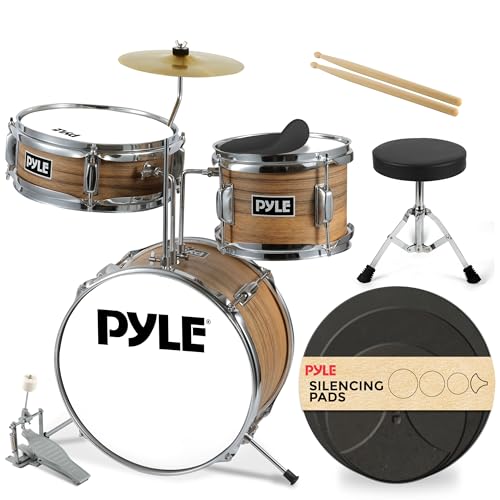 3 Piece Kids Drum Set with Bass Drum, Snare, Tom, Cymbal, Throne, Drumsticks B891