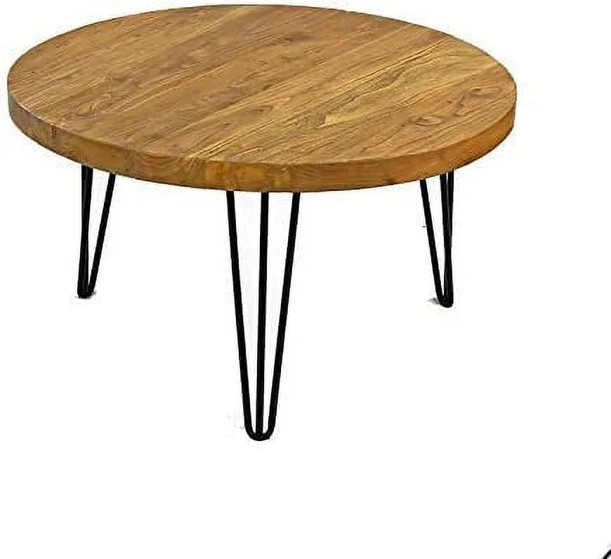Round Old Elm Wooden Coffee Table L205078