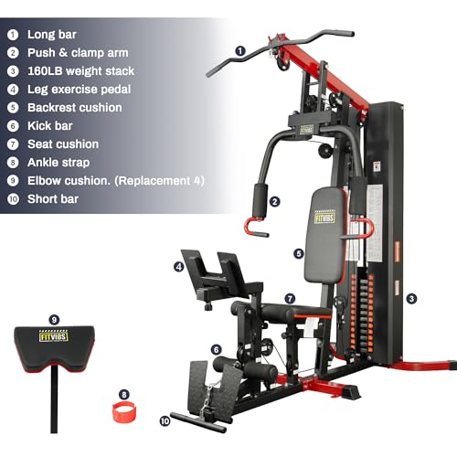 Multifunctional Home Gym Equipment with Leg Press and Pulley System R716