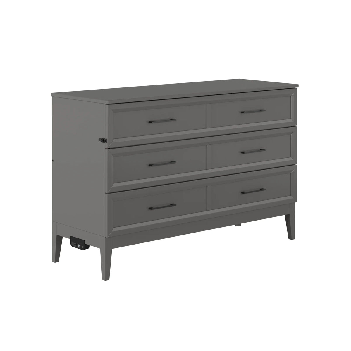 Queen Murphy Bed Chest with Mattress in Gray E596622