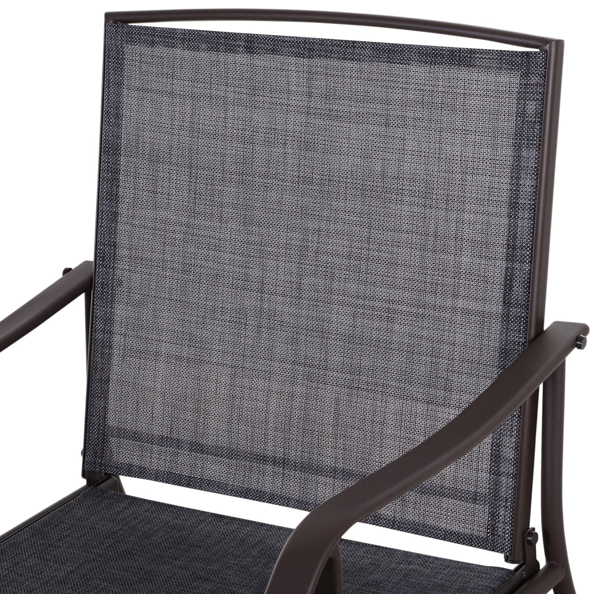 3 Pc Sling Fabric Rocking Glider Chair with Table Set Gray I19708