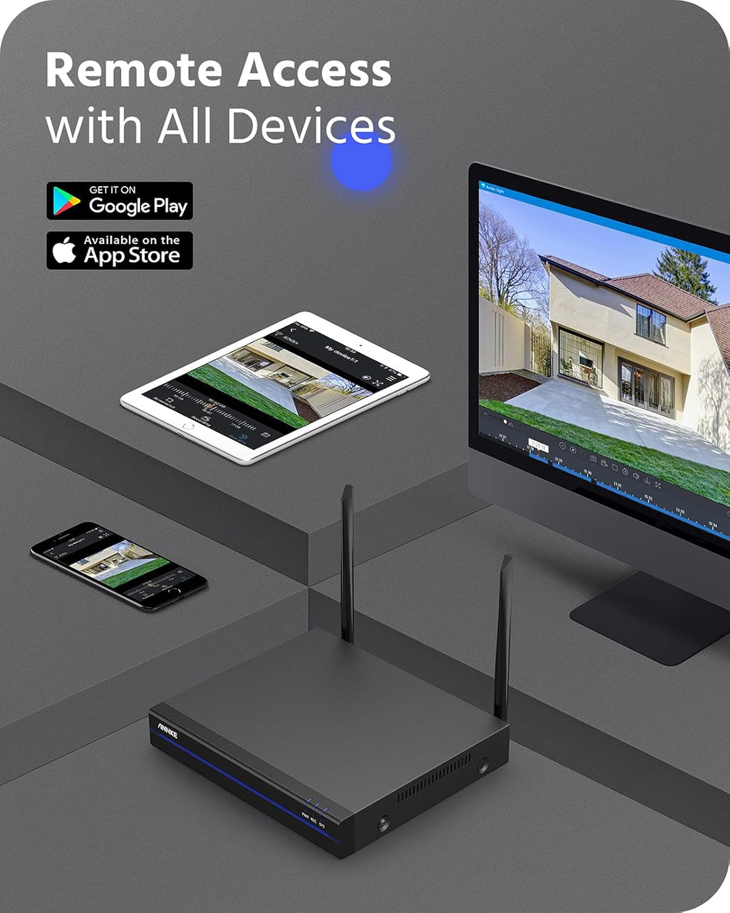 3MP Wireless Security Camera System 8 Channel 4 Cameras C403