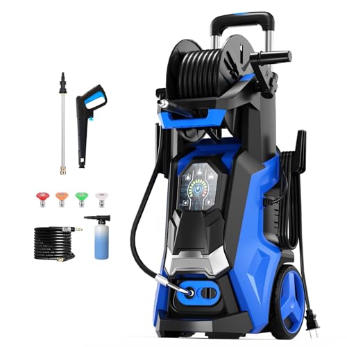 Electric Pressure Washer 5000PSI-Max 3.6GPM Touch Screen 4 Nozzles Blue W266401