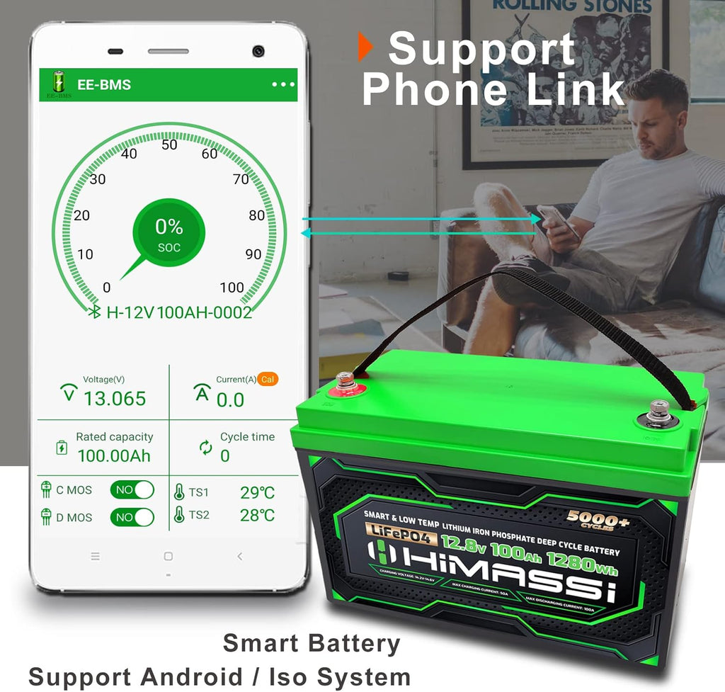 12V 100Ah LiFePO4 Battery with 100A BMS M630