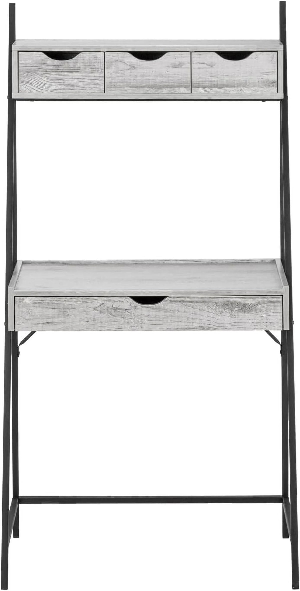 Grey Black Metal Laminate Computer Desk with Storage Drawers T488