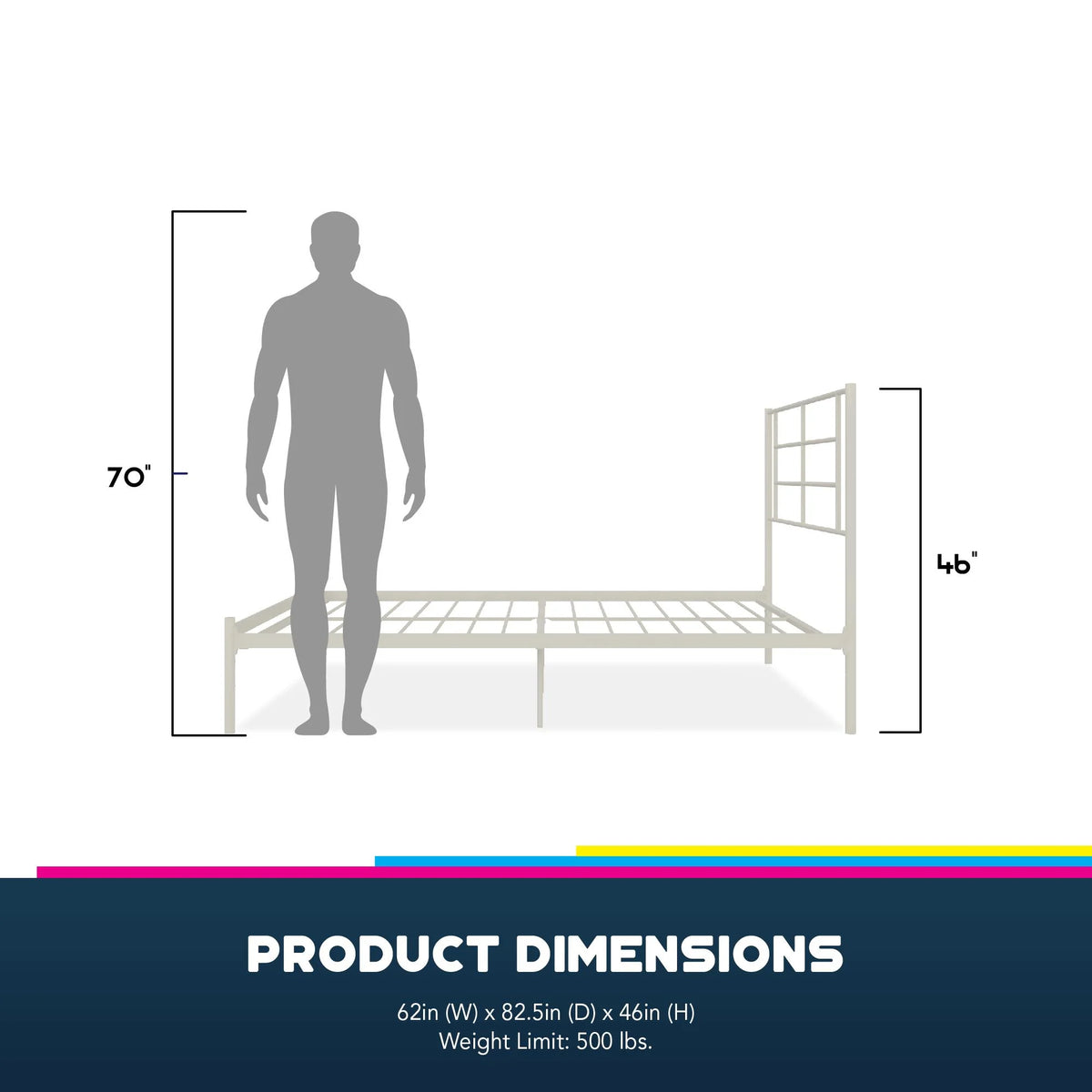 King Size Metal Bed with Under Bed Storage Q996786
