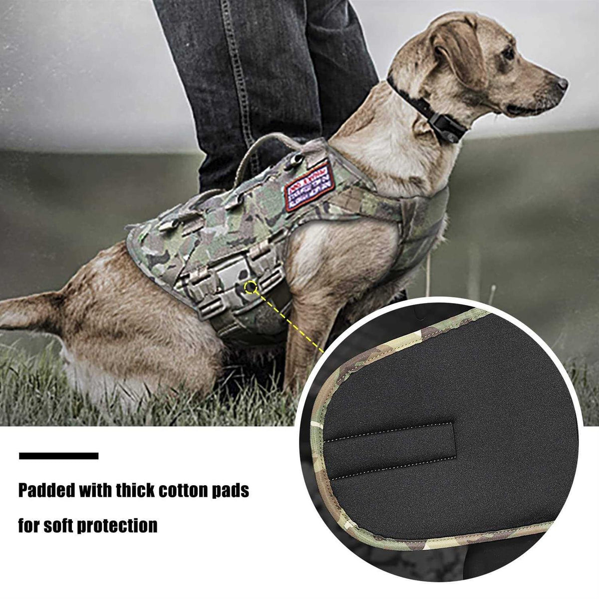 Adjustable Padded Tactical Dog Harness X860230