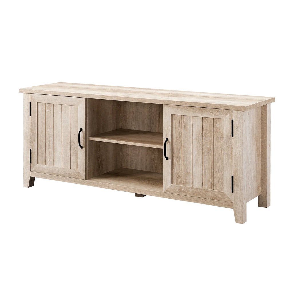 White Oak Grooved-Door TV Stand Y165