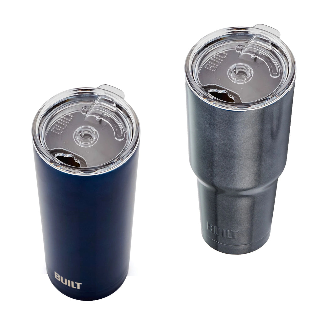 Set of 2 30-Ounce and 20-Ounce Double Wall Stainless Steel Tumblers K233354