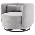 Black Grey Fabric Swivel Accent Chair L164