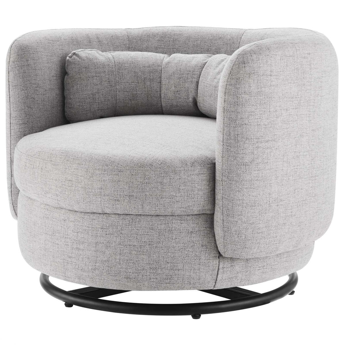 Black Grey Fabric Swivel Accent Chair L164