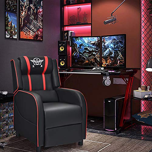 Red Leather Recliner Chair R321