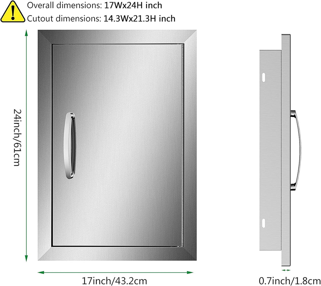 Stainless Steel 24''W x 24''H Outdoor Kitchen Doors H231926
