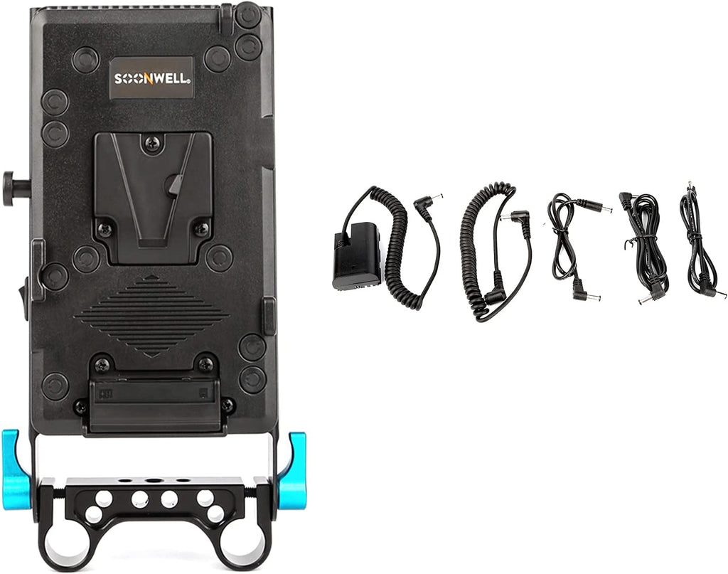 V Lock Mounting Plate Power Supply Splitter with 15mm Rod Clamp K9628