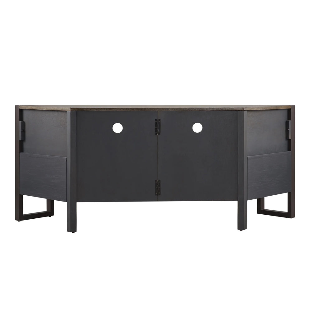 Mixed Metal and Wood Corner TV Stand R1082