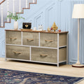 4 Drawer Fabric Storage Dresser with Wooden Top K986687