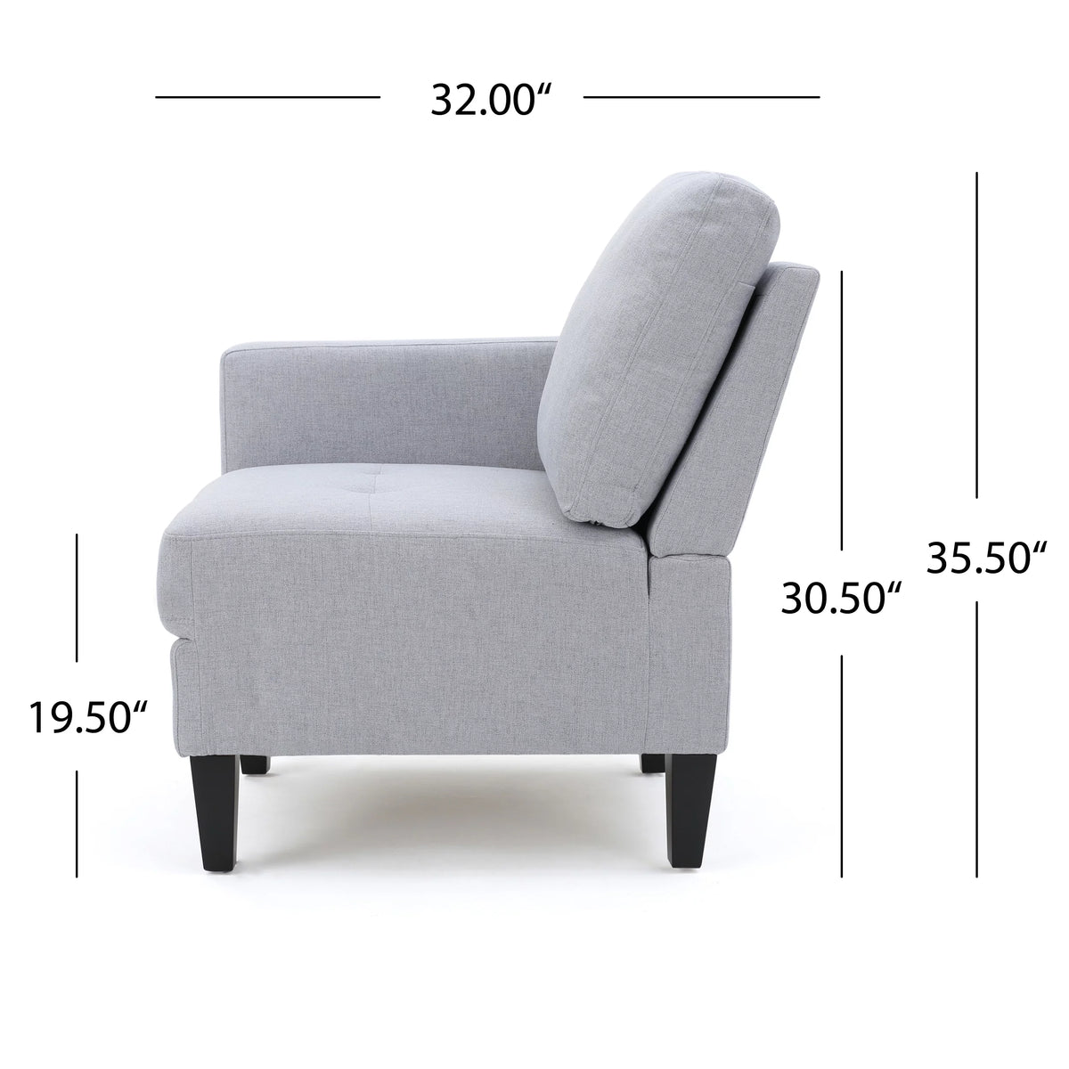 Light Gray Fabric 5 Seater Sectional Sofa with Storage Ottoman J17721