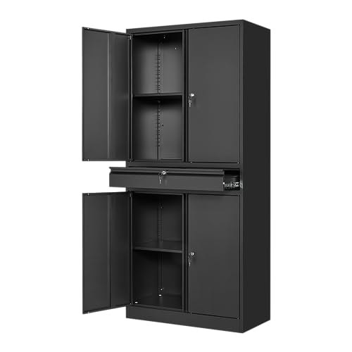 Metal Garage Storage Cabinet with 2 Doors and 2 Adjustable Shelves C57506