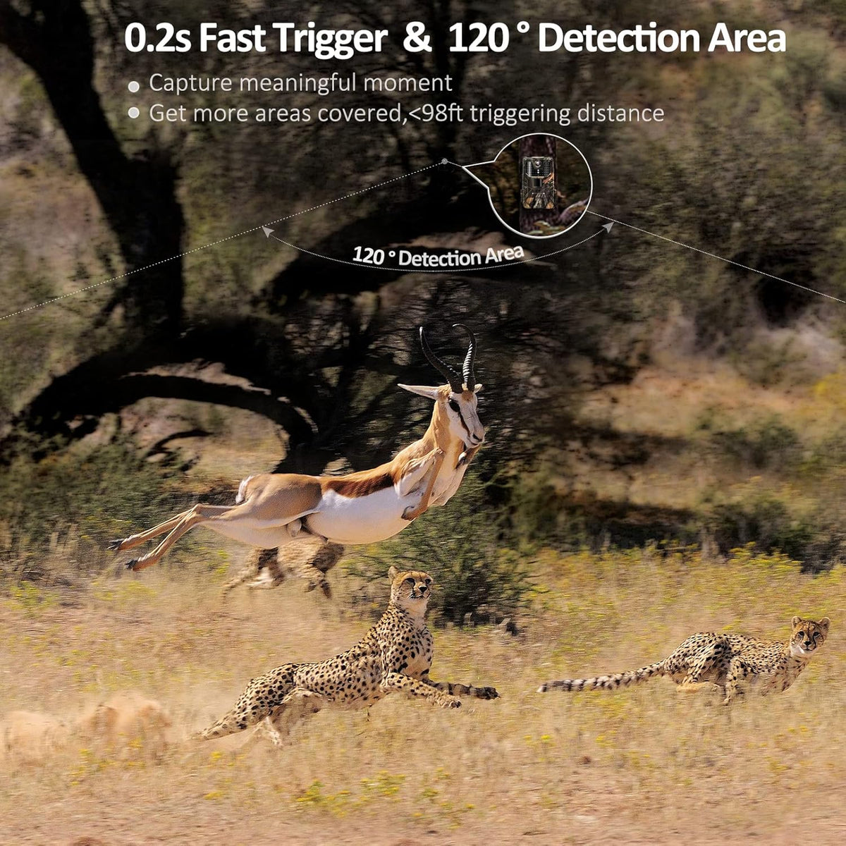 Wifi Trail Camera 30 MP 4K Bluetooth Wireless 65FT Night Vision IP66 J75429