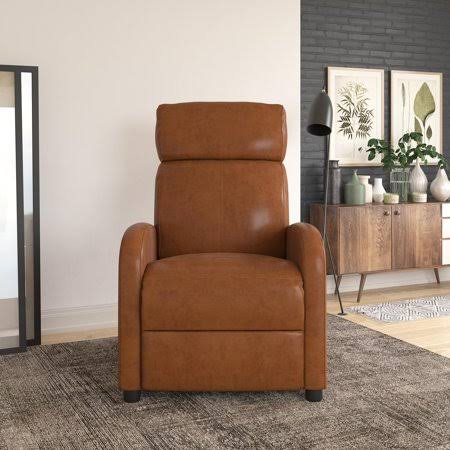 Camel Faux Leather Recliner Chair O64978