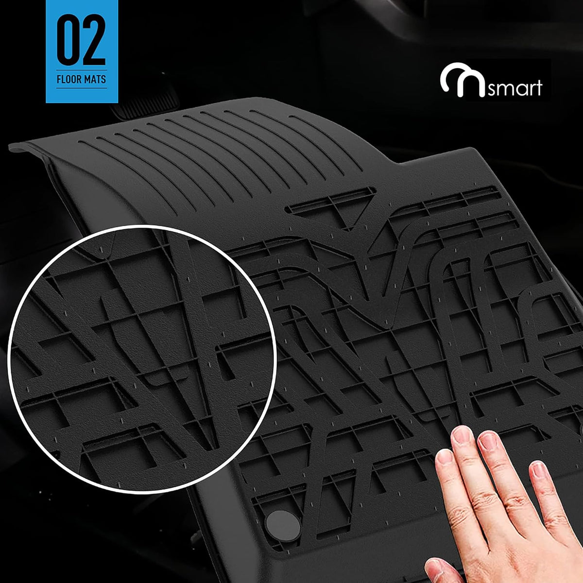 Black TPE All Weather Floor Mats Liners L45556