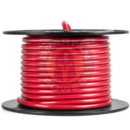 Red 1/0 AWG 100 ft Battery Cable with Reel H614