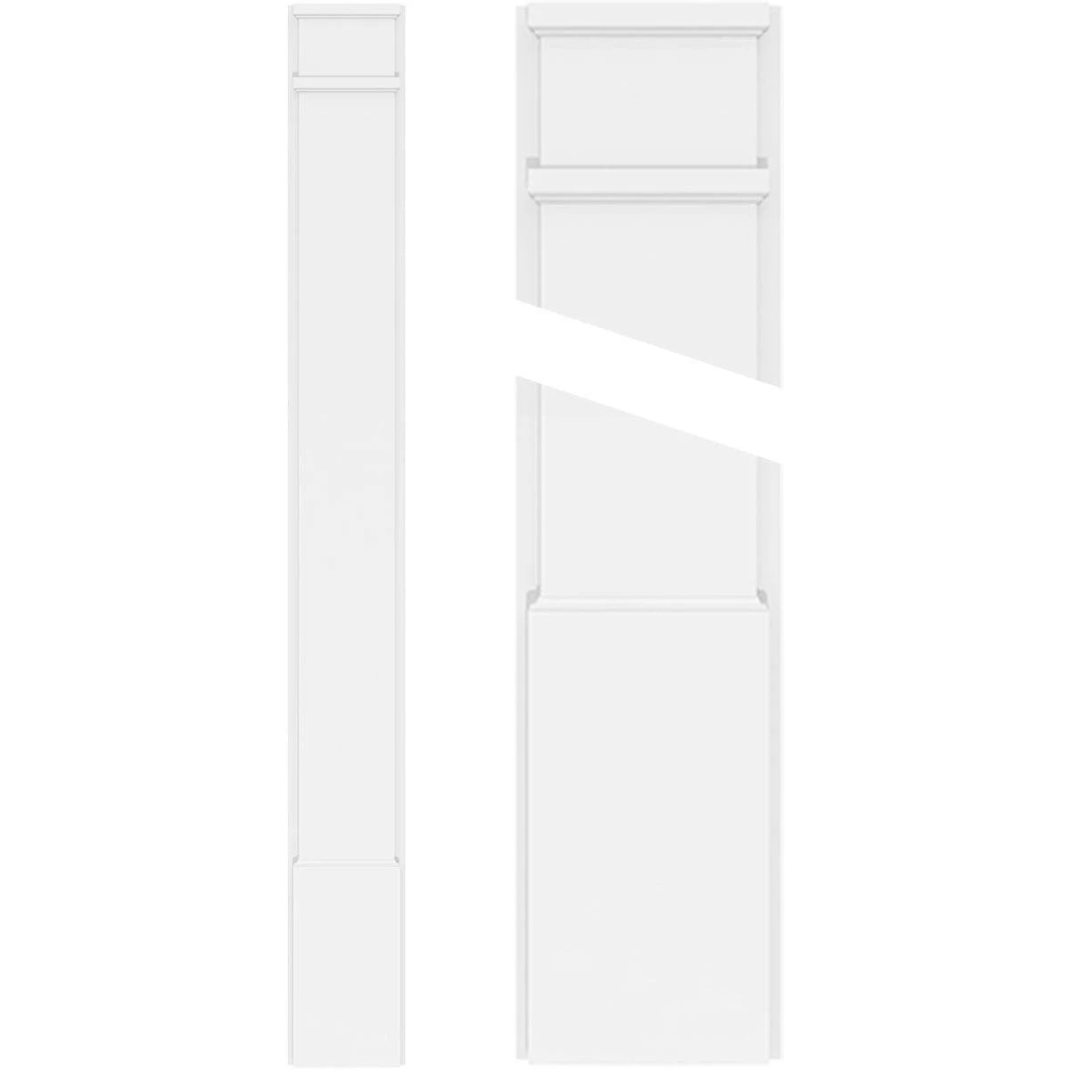 Smooth PVC Pilaster with Decorative Capital & Base (Pair) J551