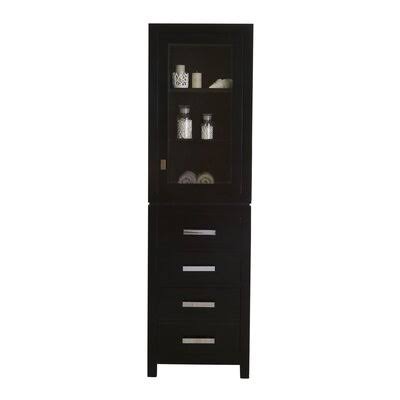 Espresso Solid Wood Linen Cabinet R87712