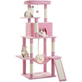 63in Multi-Level Cat Tree Tower with Sisal Scratching Posts, Condo, Hammock, Dangling Ball and Extended Platform, Dark Grey C928992