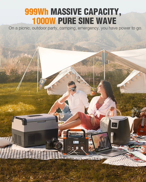 1000W Portable Power Station & 100W Foldable Solar Panel D292