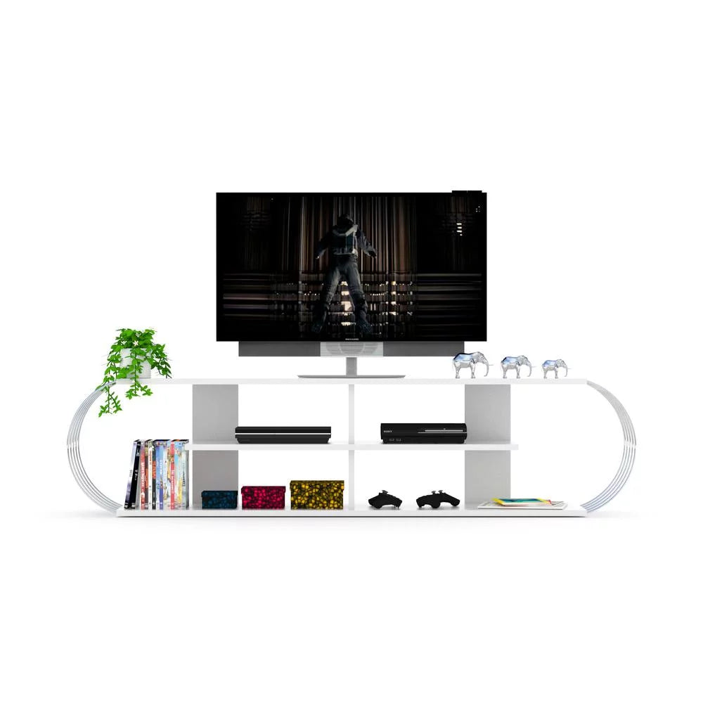 White Chrome Tv Unit B558250