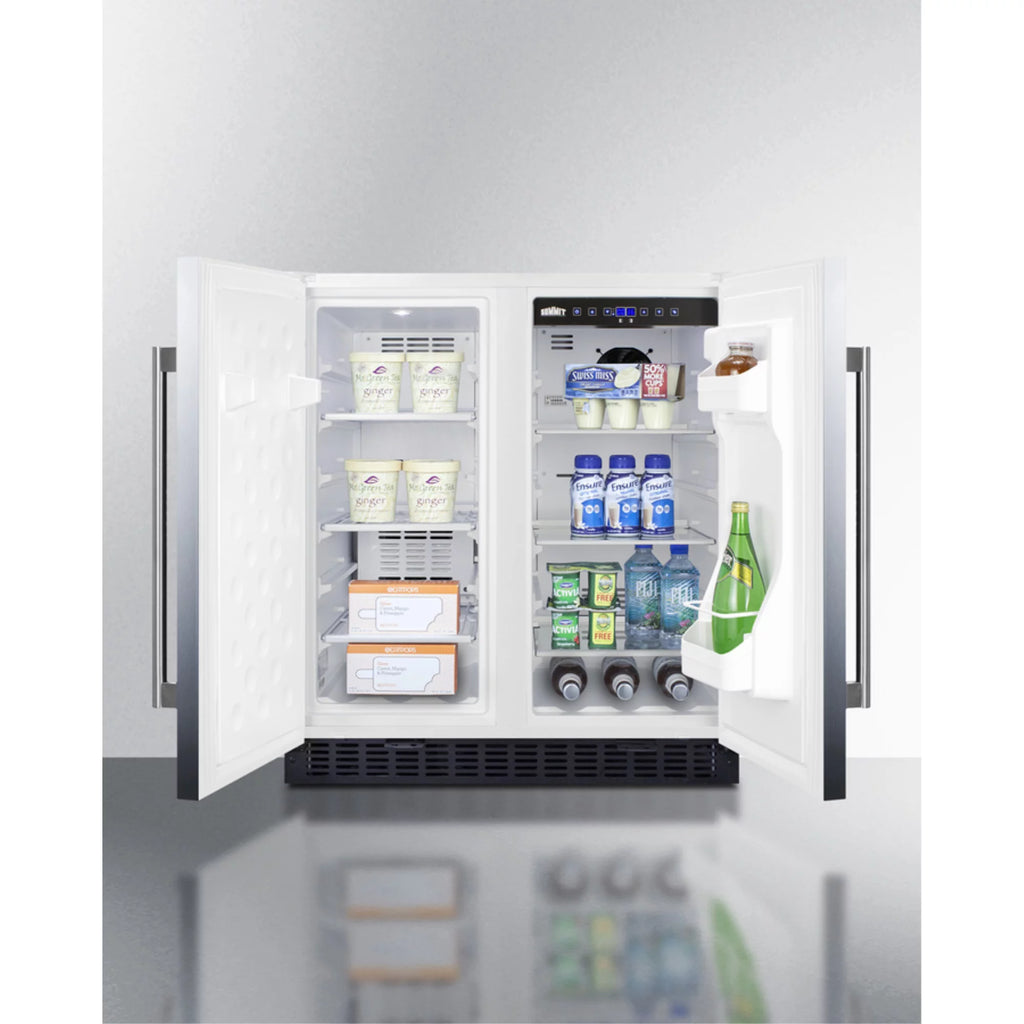 30" Undercounter Frost-Free Side-by-Side Refrigerator-Freezer in Stainless Steel with Locks S186049