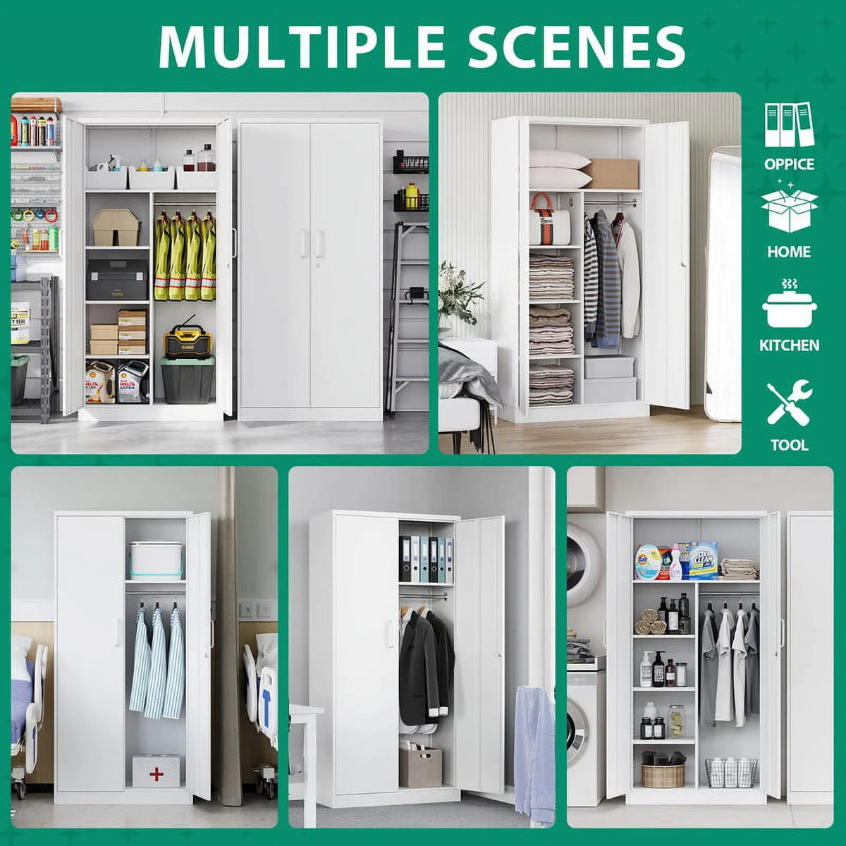 Metal Storage Cabinet with Locking Doors W5183