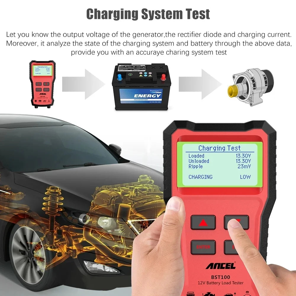 Wireless Bluetooth OBD2 Scanner + Car Battery Tester Code Reader T6729