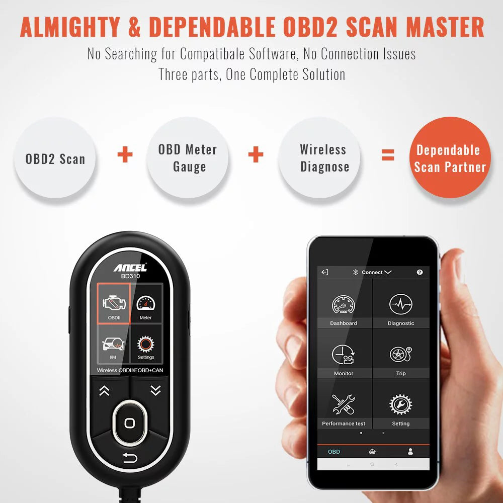 Wireless Bluetooth OBD2 Scanner + Car Battery Tester Code Reader T6729