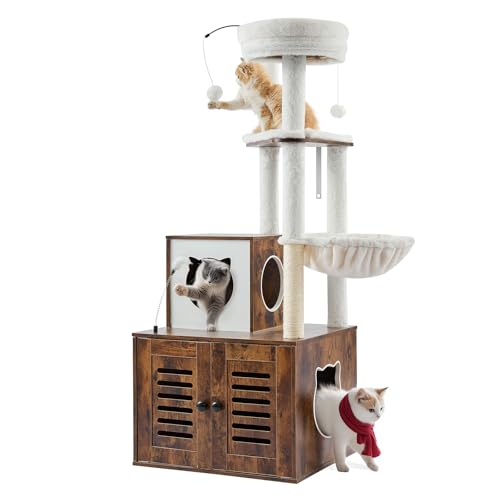 Large Cat Tree with Litter Box Enclosure J515327