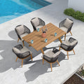 7 Pieces Wicker Rectangular Dining Set A663