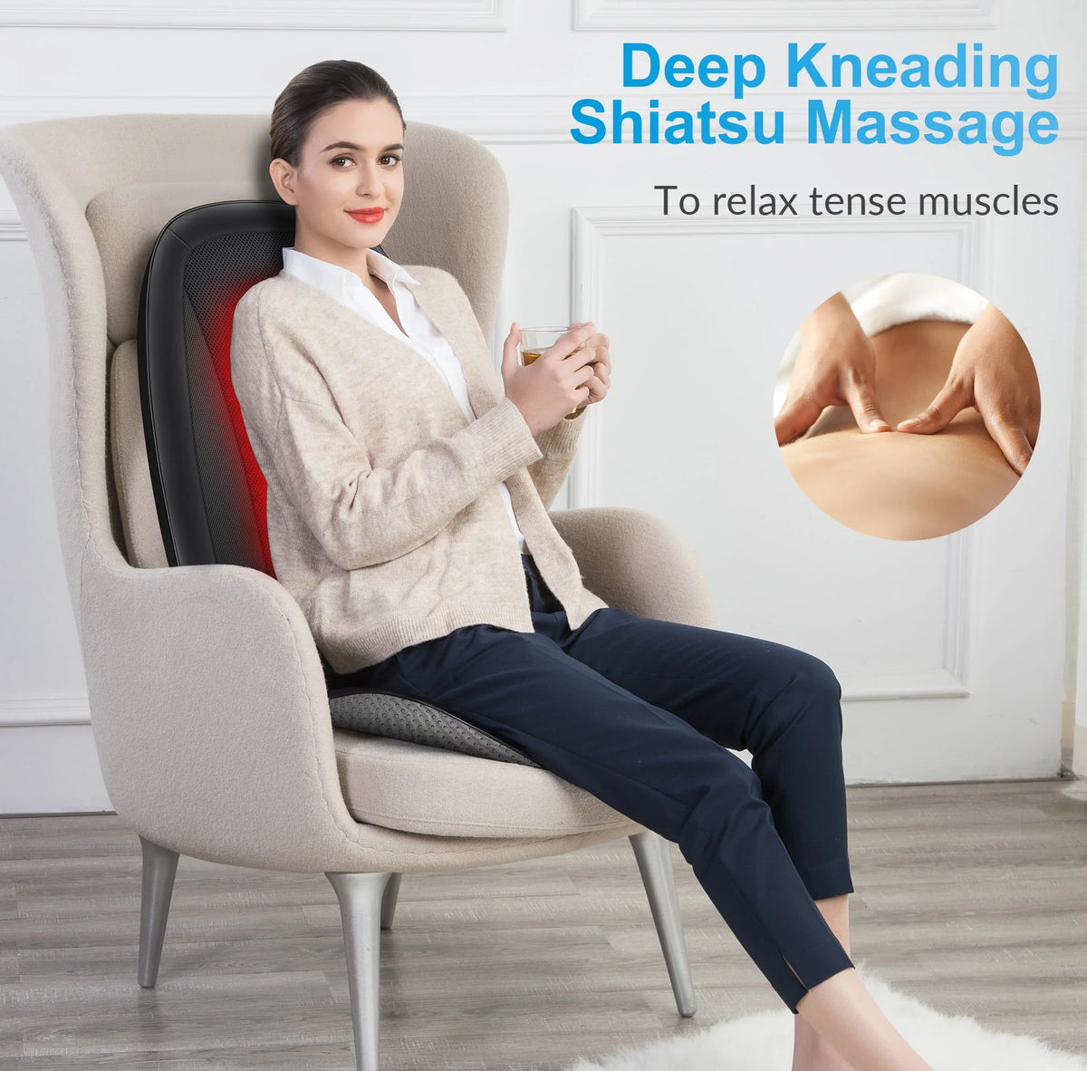 Shiatsu Back Massager with Heat Black Y58956