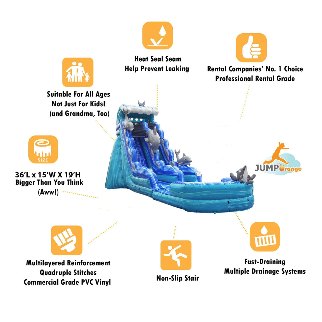 Commercial Grade Inflatable Water Slide with Detachable Pool B456934