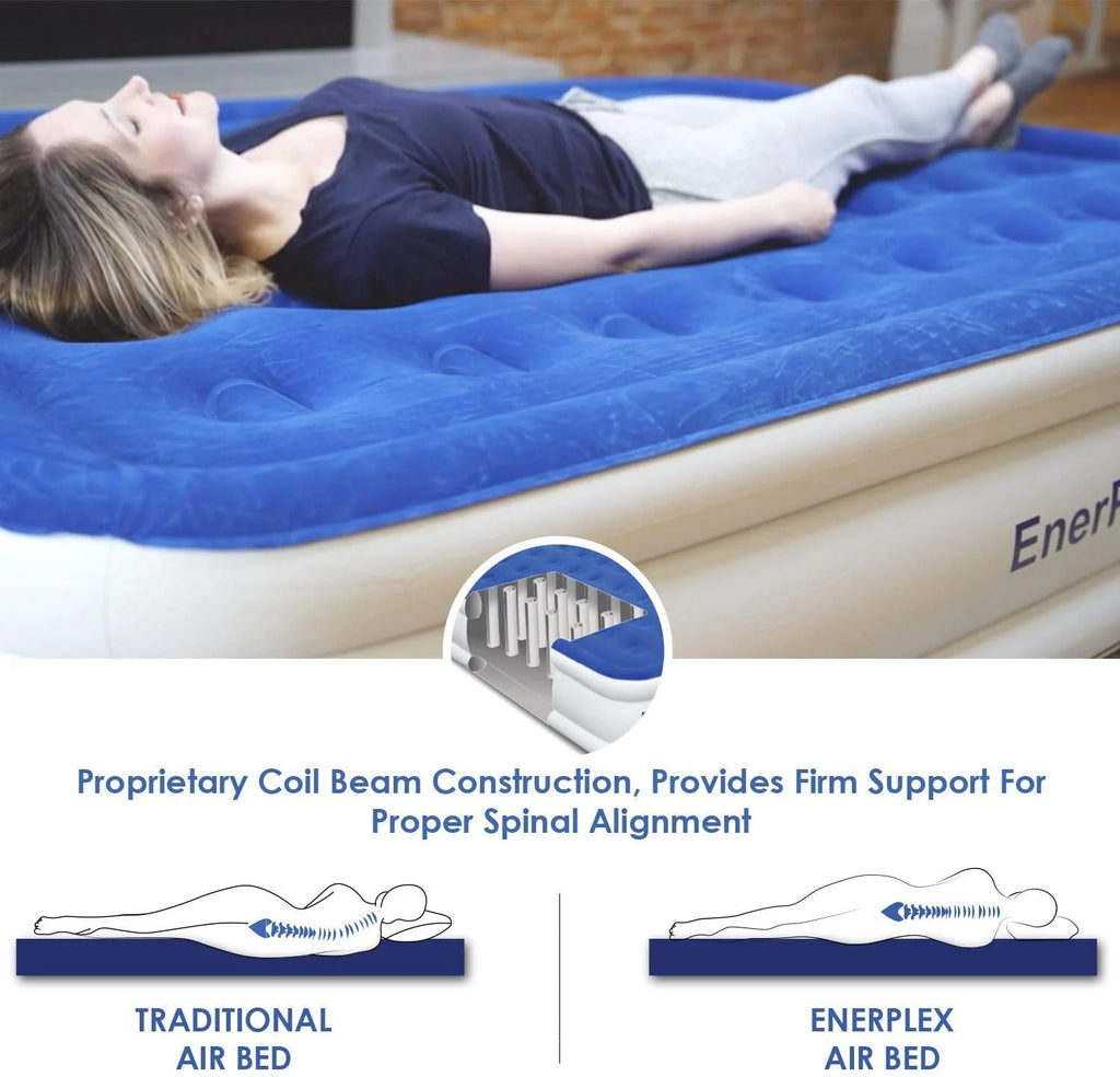 Queen 16 Inch Double High Air Mattress with Built in Pump Z378725