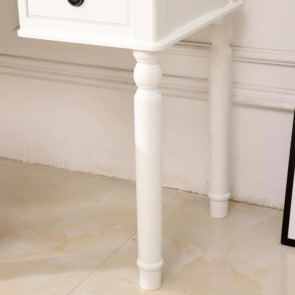 Tri-Folding Vanity Set with Cushioned Stool and 5 Storage Drawer Y802241