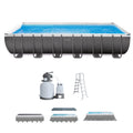 24' x 12' x 52 Rectangular Frame Swimming Pool with Pump U7683