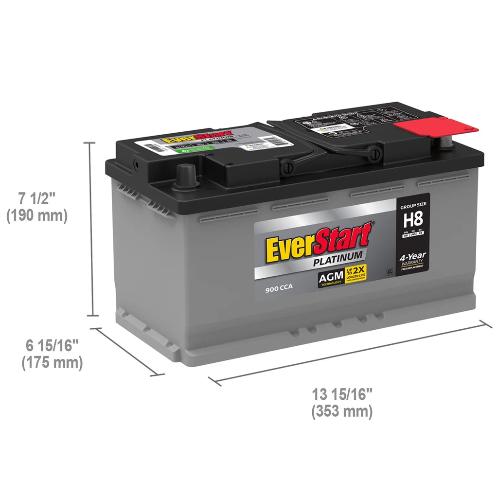 Platinum AGM Automotive Battery Group Size H8 12 Volt 900 CCA N684305