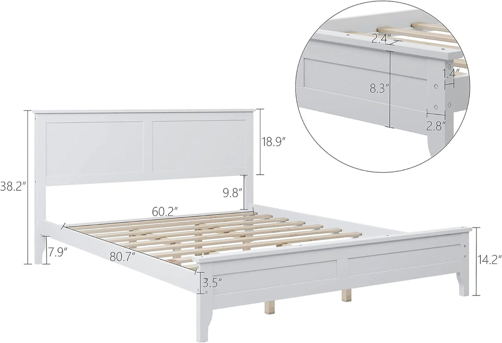 3 Piece Wood Bedroom Furniture Set with Queen Size Bed, Nightstand and Dresser B226