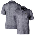 Men's Black Print Stretch Polo R80218